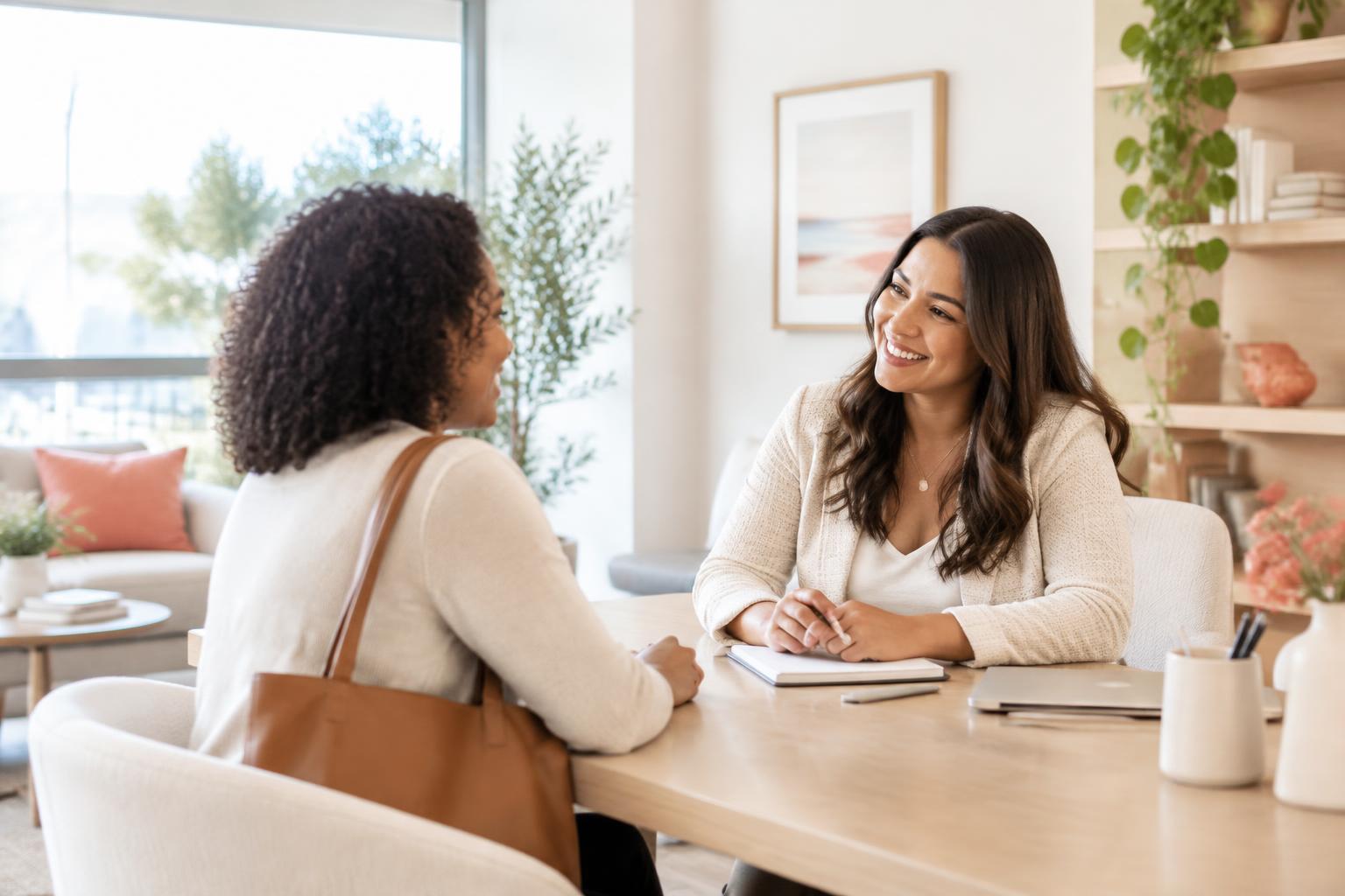 A professional welcoming a customer for an appointment-based consultation